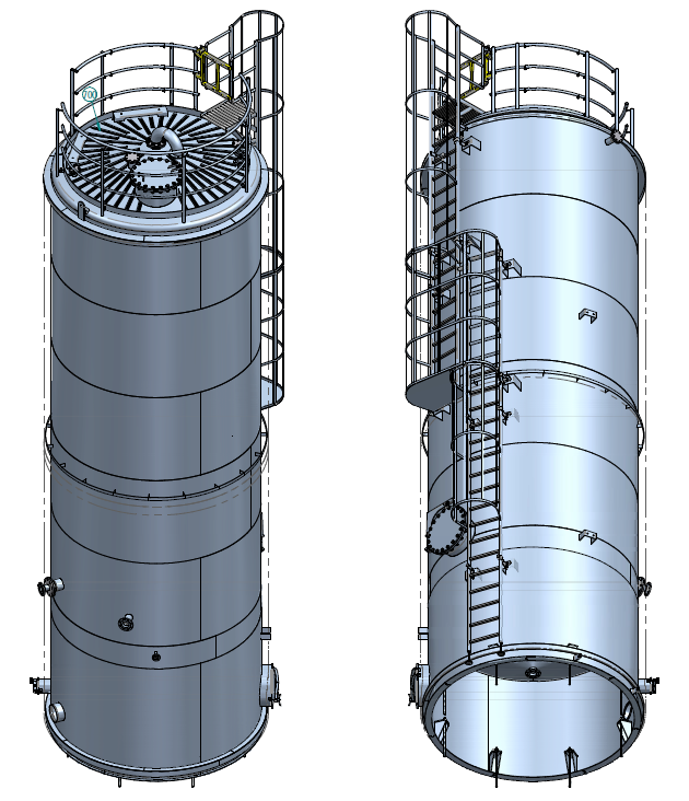 Gpi levert een 60 m3 rvs opslagtank voor ChemCom Industries